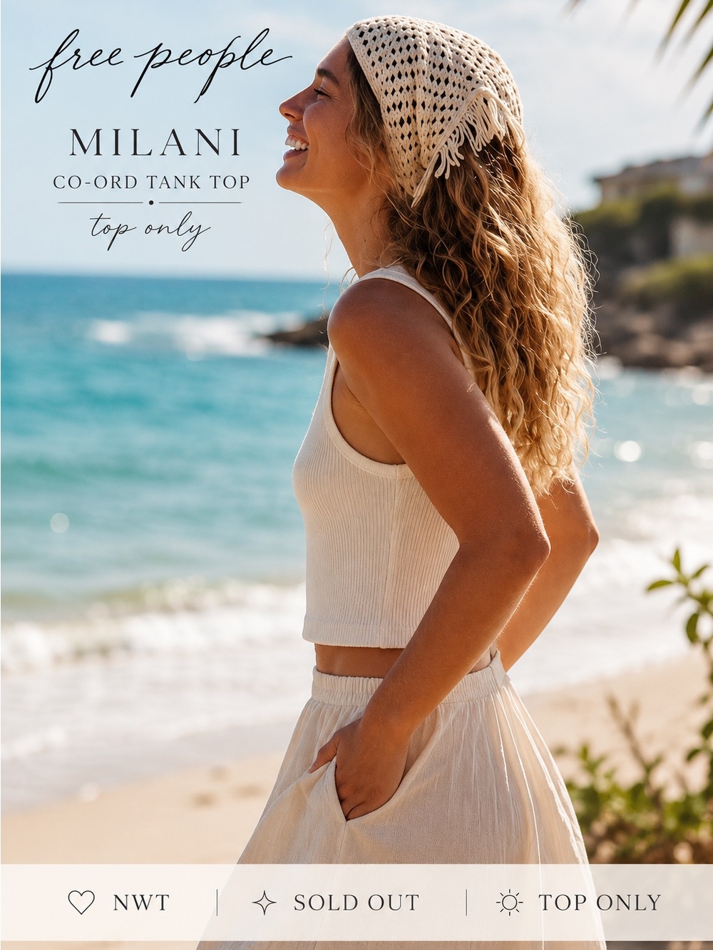 Free People Milani Co-Ord Tank Top. Size S-P NWT “Top Only”